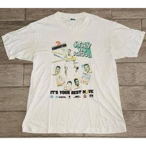 90S Atlanta Hawks  Stay In School Promo Shirt Dominique Wilkins Apple